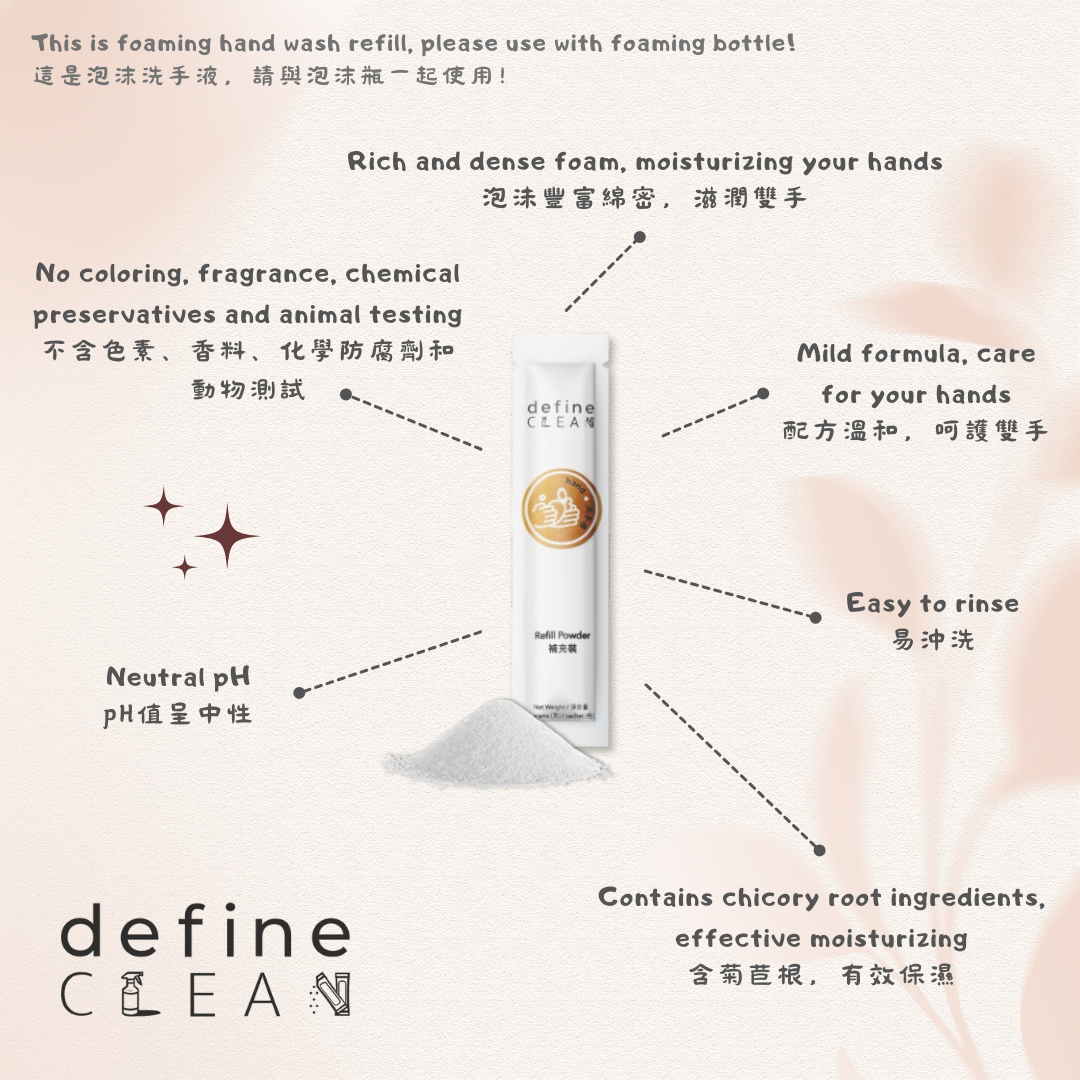 define CLEAN Foaming Hand Soap Refill Powder 7g