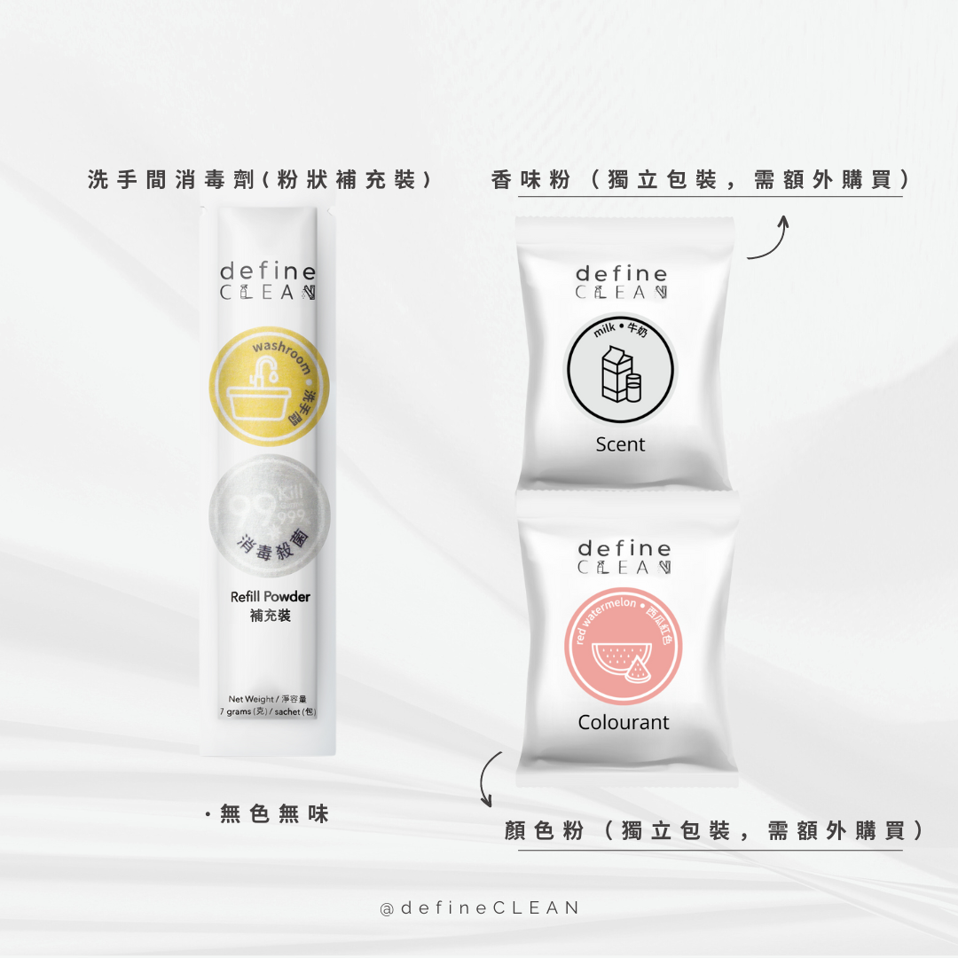 define CLEAN Washroom Disinfectant Refill Powder 7g