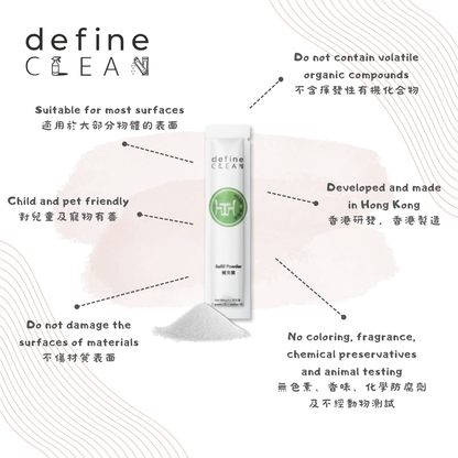 define CLEAN Multi-Purpose Cleaner Refill Powder 7g