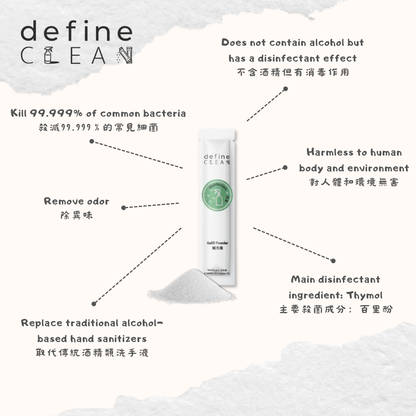 define CLEAN Natural Disinfectant Refill Powder 0.3g
