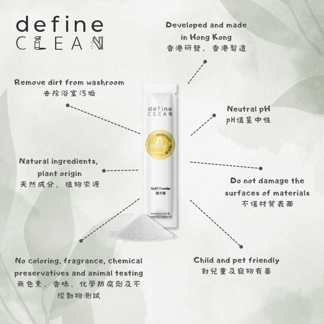 define CLEAN Washroom Cleaner Refill Powder 7g